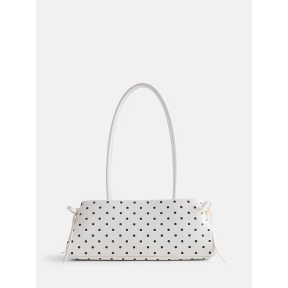 No Boundaries Women's Bow Shoulder Bag, Polka Dot