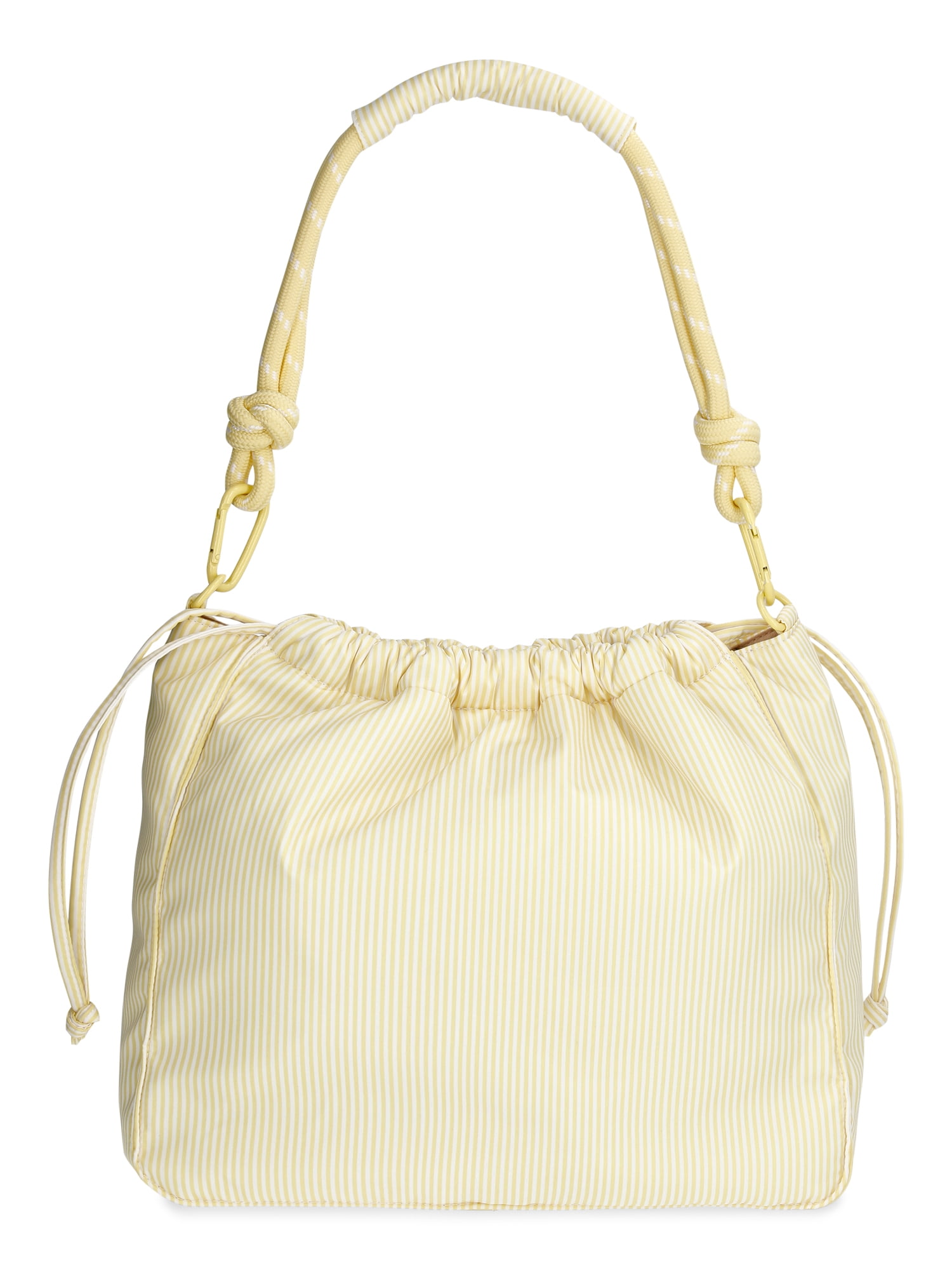 No Boundaries Women's Bungee Drawstring Bag, Lemon Ice Stripe