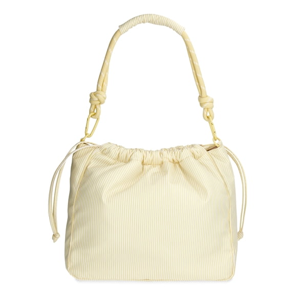 No Boundaries Women's Bungee Drawstring Bag, Lemon Ice Stripe