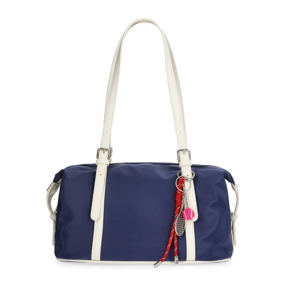 No Boundaries Women's Clubhouse Shoulder Bag with Charm, Navy