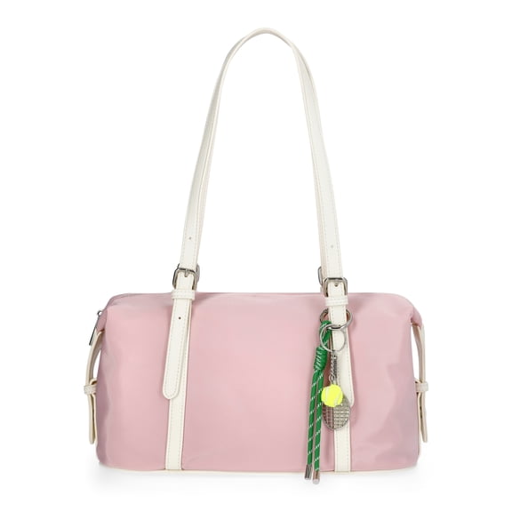 No Boundaries Women's Fashion Clubhouse Shoulder Bag, Pink Lemonade
