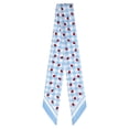 thumbnail image 1 of No Boundaries Women's Skinny Scarf Wrap, Sky Gingham and Ladybugs, 1 of 3