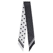 No Boundaries Womens Skinny Scarf Wrap, Black and White Polka Dot, Fashion Accessory for All Ages