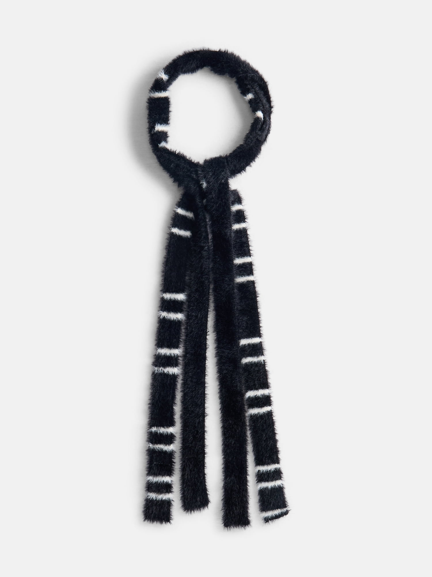No Boundaries Women's Skinny Scarf, Black Stripe