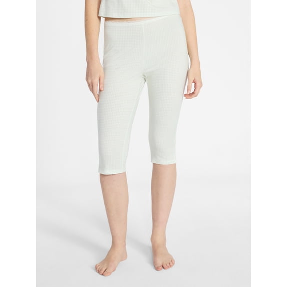 No Boundaries Single Jersey Lace Capri Sleep Pants, Women's XXS-3X