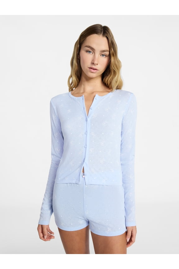 Sleep Pointelle Knit Cardigan, Women’s XXS-3X