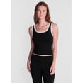 thumbnail image 1 of No Boundaries Cotton Blend Jersey Sleep Lace Tank Top, Women’s XXS-3X, 1 of 5