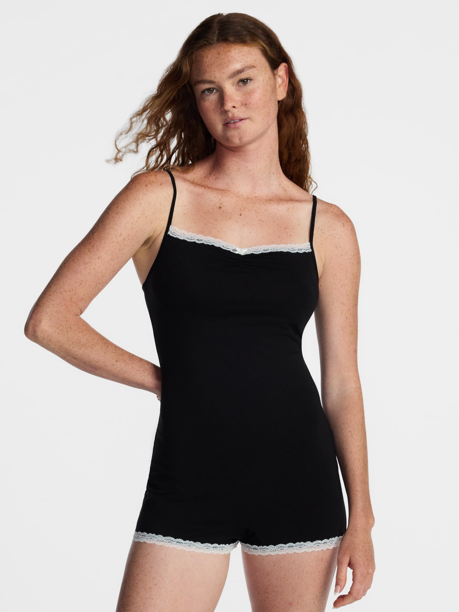 No Boundaries Sleep Lace Romper, Women's XXS-3X