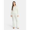 thumbnail image 1 of No Boundaries Sleep Cardigan and Flare Pants Set, 2-Piece, Women’s, 1 of 4
