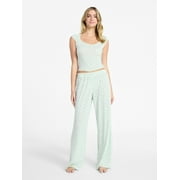 Sleep Pointelle Baby Tee and Pants Set, 2-Piece, Women’s XXS-3X