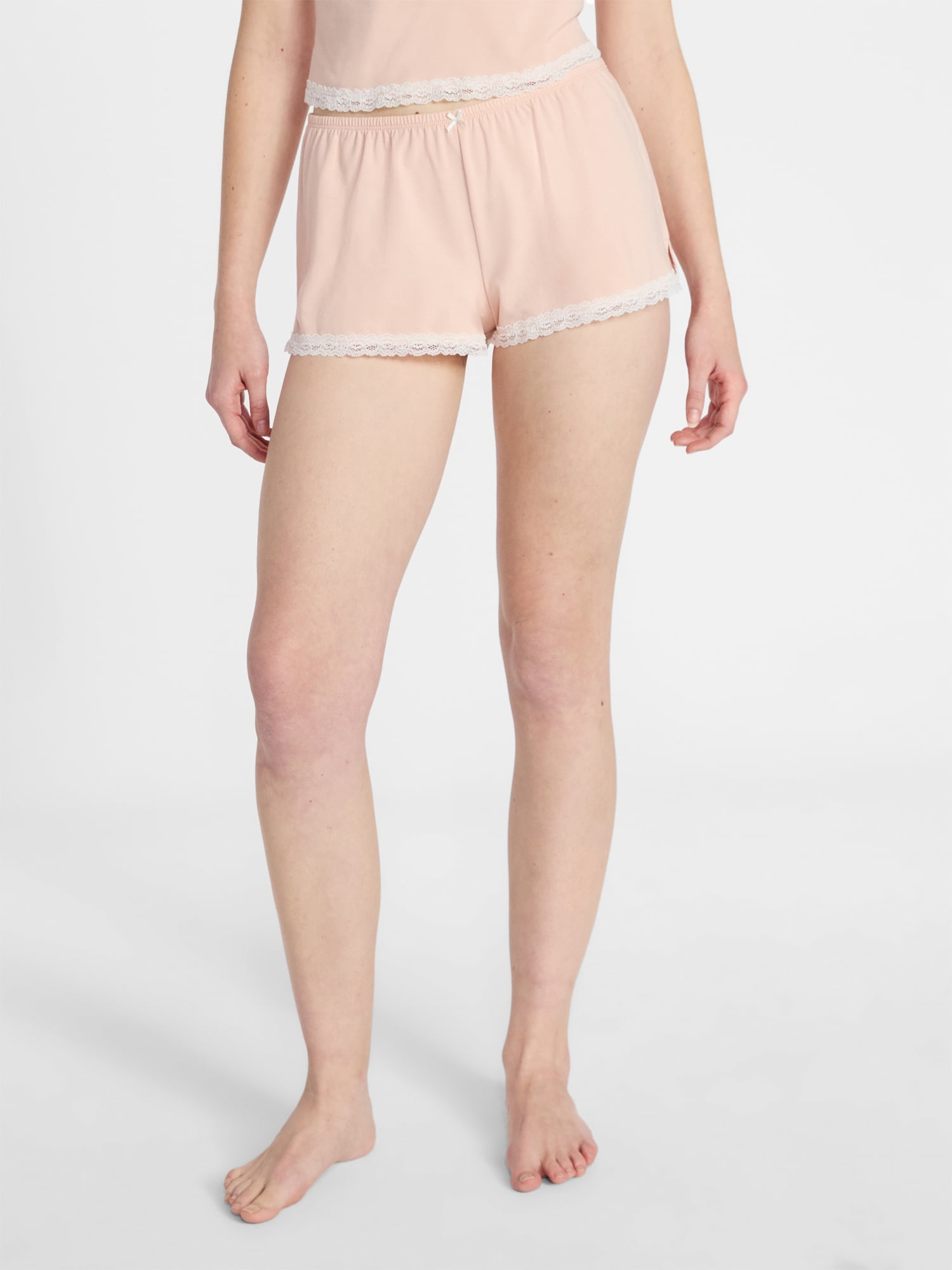 No Boundaries Single Jersey Lace Sleep Shorts, Women's XXS-3X