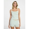 thumbnail image 1 of No Boundaries Sleep Pointelle Cami and Shorts Set, 2-Piece, Women’s XXS-3X, 1 of 5
