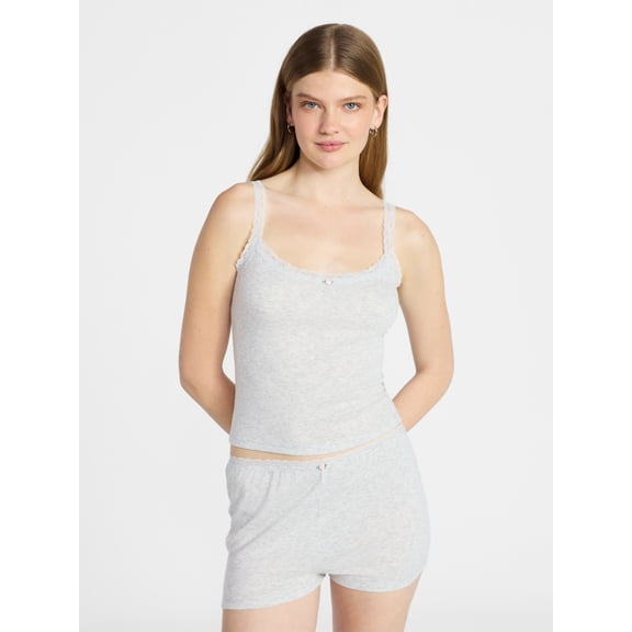No Boundaries Sleep Pointelle Cami and Shorts Set, 2-Piece, Women’s XXS-3X