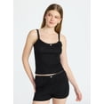 thumbnail image 1 of No Boundaries Sleep Pointelle Cami and Shorts Set, 2-Piece, Women’s XXS-3X, 1 of 5