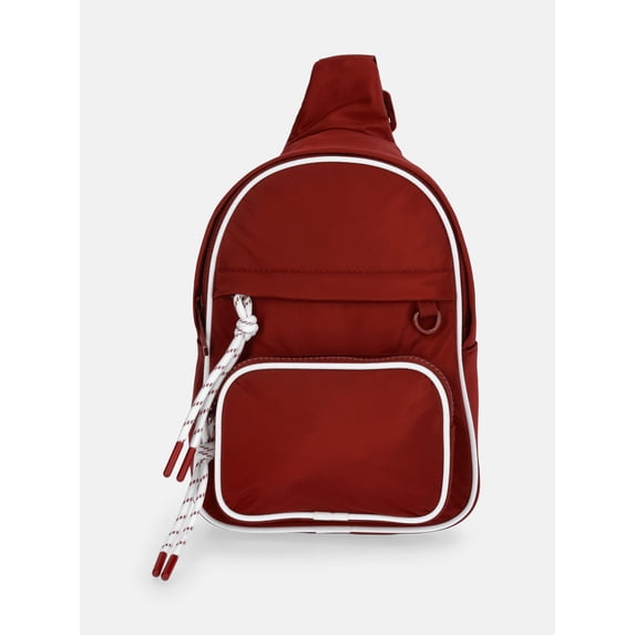 No Boundaries Women's Hands Free Sling Bag, Rich Red