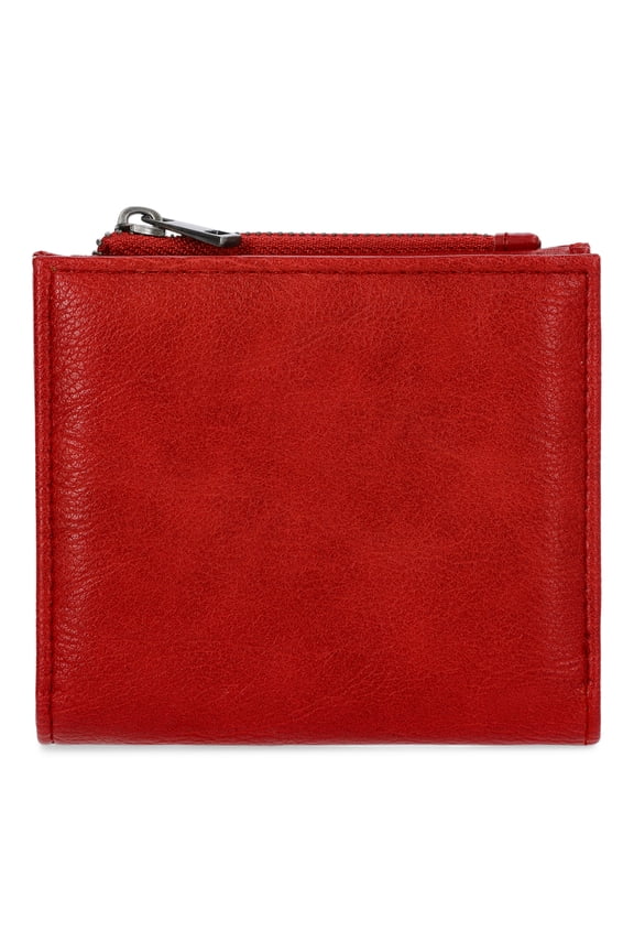 Women's Moto Snap Wallet, Carmine Red