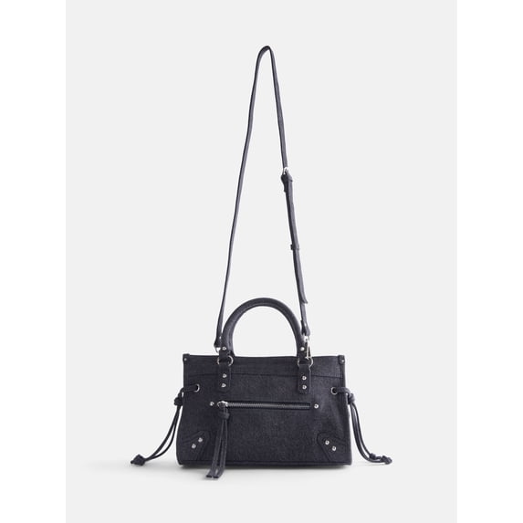 No Boundaries Women's Fashion Square Tote Bag, Black