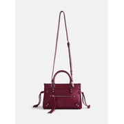 Women's Fashion Square Tote Bag, Rich Red