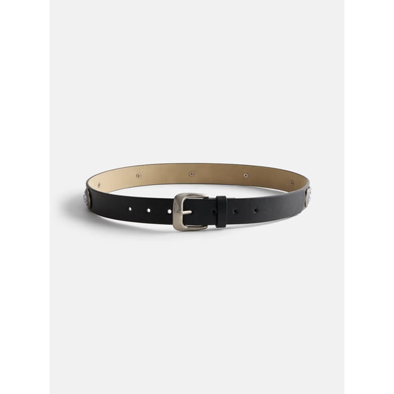 No Boundaries Women's Stones Belt, Black, Sizes S/M-3XL