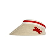 Straw Visor, Women's, Red Crab