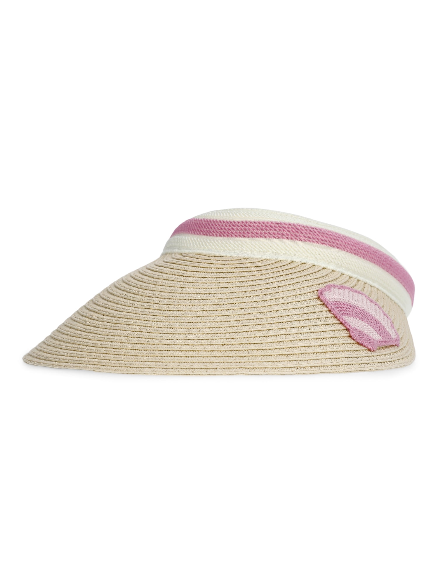 No Boundaries Straw Visor, Women's, Pink Shell