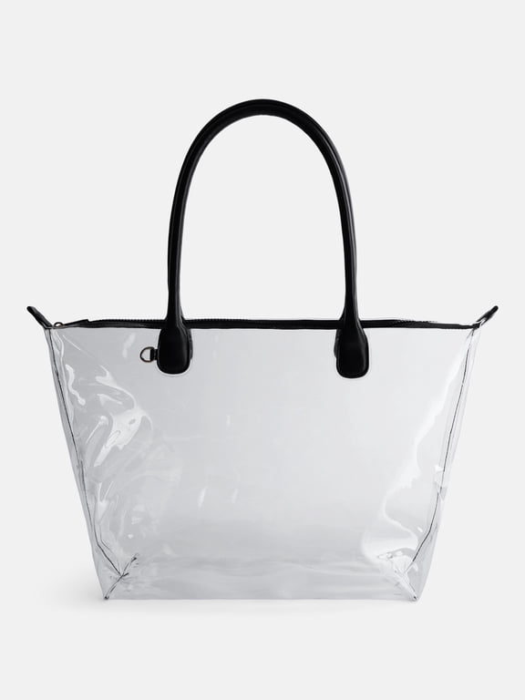 Women's Game Day Clear Tote Bag, Black