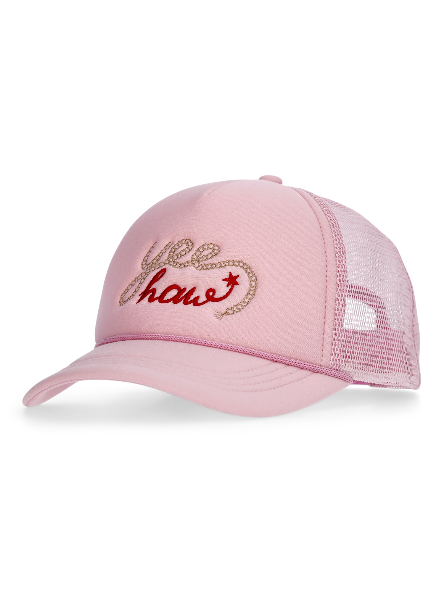 Embroidered Graphic Trucker Hat, Women's, Pink