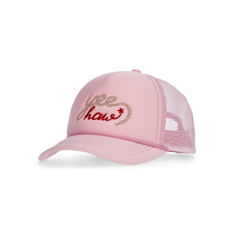 Embroidered Graphic Trucker Hat, Women's, Pink