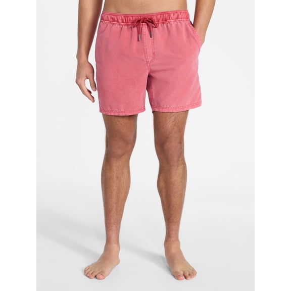 No Boundaries Washed Swim Trunks, 6" Inseam, Men's S-3XL