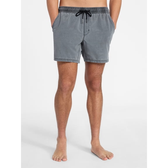 No Boundaries Washed Swim Trunks, 6" Inseam, Men's S-3XL