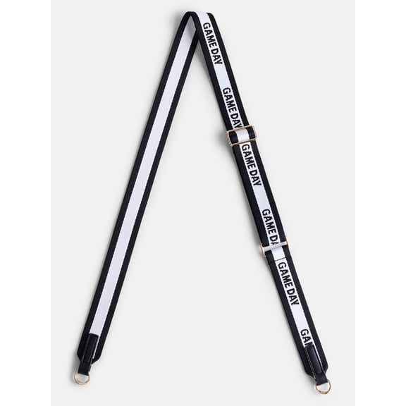 No Boundaries Women’s Game Day Webbed Bag Straps, Black & White