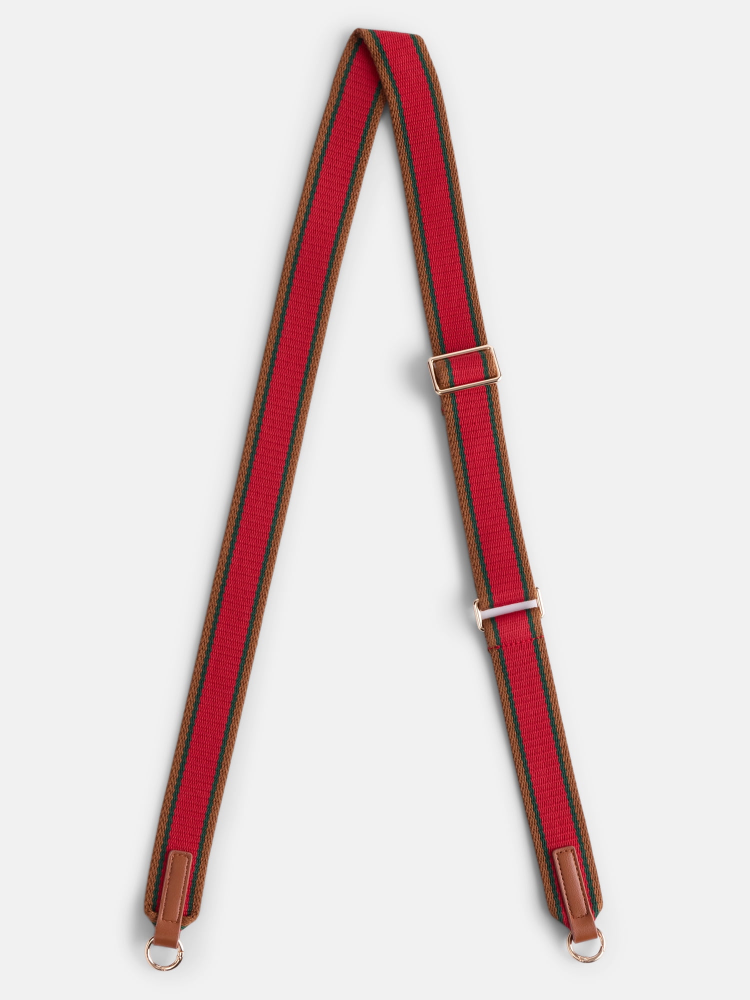 No Boundaries Women’s Game Day Webbed Bag Straps, Red & Brown