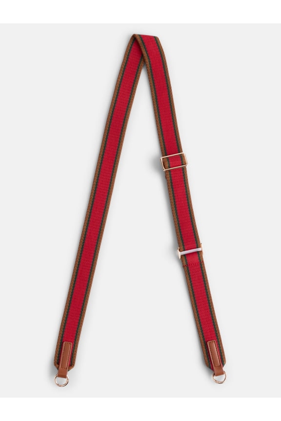 Women’s Game Day Webbed Bag Straps, Red & Brown