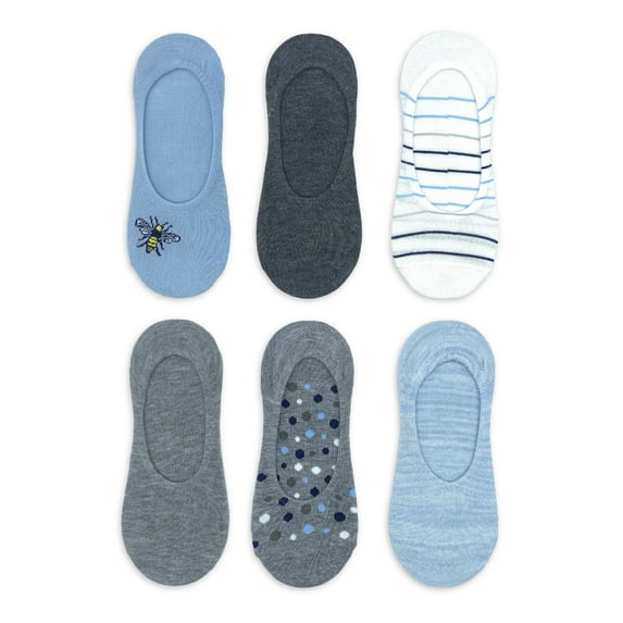 NOBO Women's Fashion Low Liner Socks, 6-Pack, Size 4-10