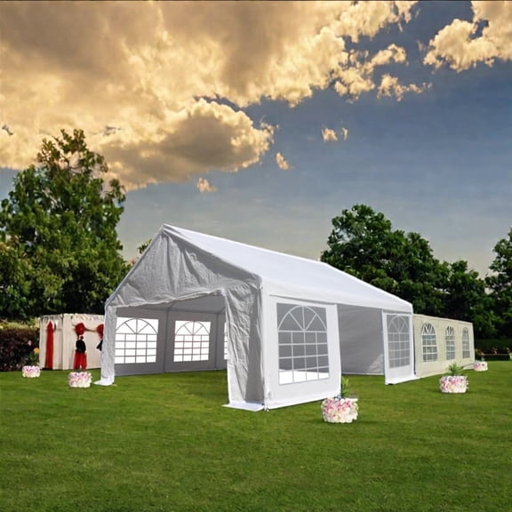 NOBOLEA 20x20 Feet Party Tent Heavy Duty Marquee Canopy Outdoor Wedding tent Carport Events Shelter Tent for Parties BBQ with Storgae Carry Bags