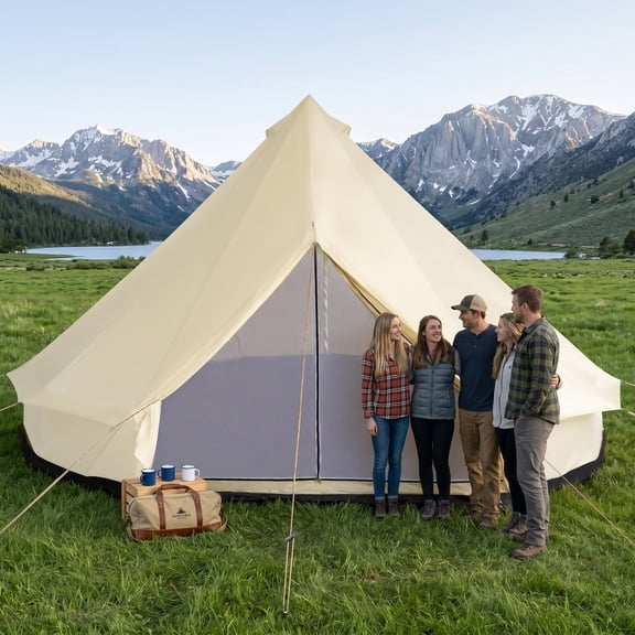 NOBOLEA 10-Person Yurt Tent 16ft, Glamping Bell Tent with Spacious Interior, Breathable Waterproof Design, for Family Outdoor Camping