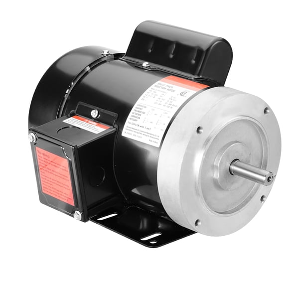 NOBOLEA 1HP Single Phase Electric Motor, 3450 RPM 115V/230V AC 56C Frame Compressor Motor with 5/8" Shaft and Reversible Rotation
