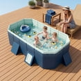 thumbnail image 1 of NOBOLEA 2.1m Foldable PVC Swimming Pool, Non-Inflatable Hard Side Pool for Outdoor Patio, Beach & Garden, Summer Cooling Bath for Family, 1 of 11