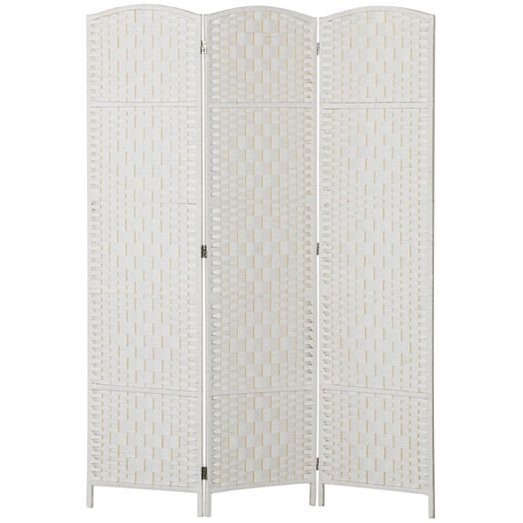 NOBOLEA 3-Panel Woven Room Divider, 70.9" Tall Folding Privacy Screen with Arched Top, Freestanding Partition for Home, Bedroom, Office