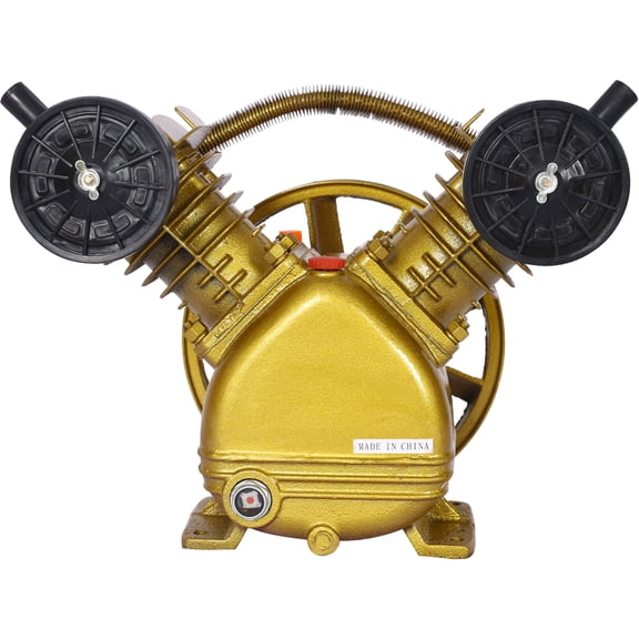 NOBOLEA 3HP V-Style Twin Cylinder Air Compressor Pump Head, Iron Piston Compressor Replacement with 8.8CFM Air Delivery