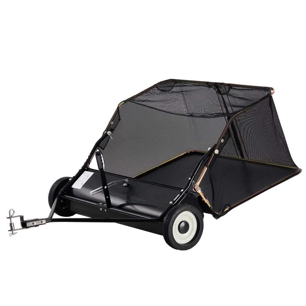 NOBOLEA 42" Tow-Behind Lawn Sweeper, 12 Cu Ft Leaf & Grass Collector with Adjustable Height, Heavy Duty Yard Sweeper for Tractor Attachment