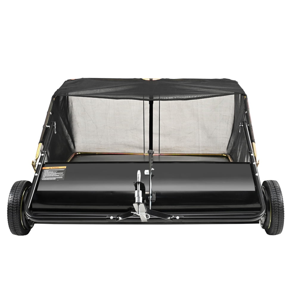 NOBOLEA 44" Tow-Behind Lawn Sweeper, 25 Cu Ft High-Capacity Leaf & Grass Collector with Foldable Design for Large Yard Cleanup