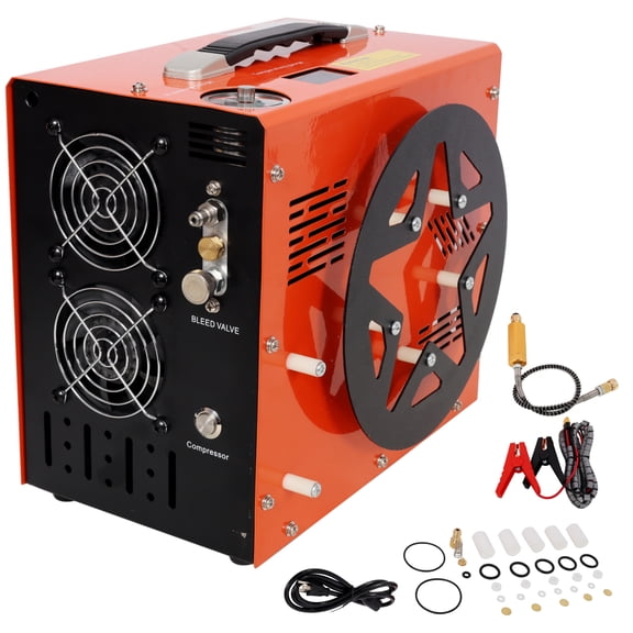 NOBOLEA 4500PSI PCP Air Compressor, Portable High Pressure Air Pump with Auto Stop & Dual Display, 12V DC/120V AC for PCP Guns, Paintball & Diving Bottles