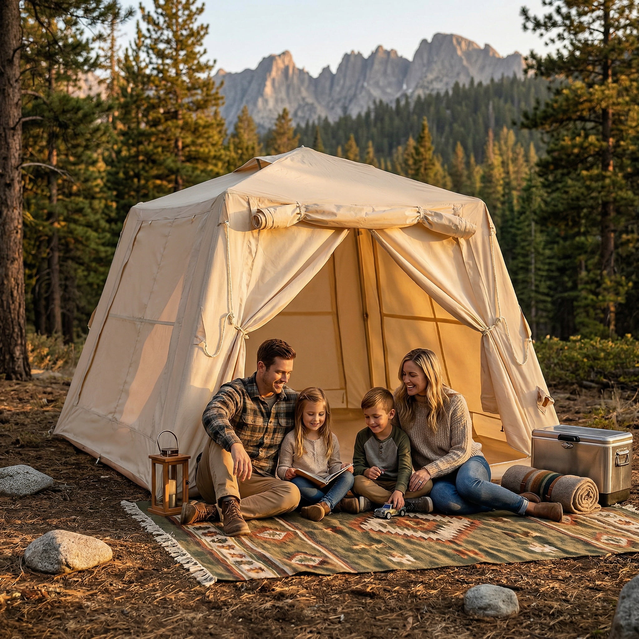 NOBOLEA 5.76 m ² Inflatable Camping Tent 4-Sided 2-3 Person, Waterproof Oxford Air Glamping Tents, Quick Setup Family Outdoor Shelter for Festivals, Picnics, Travel