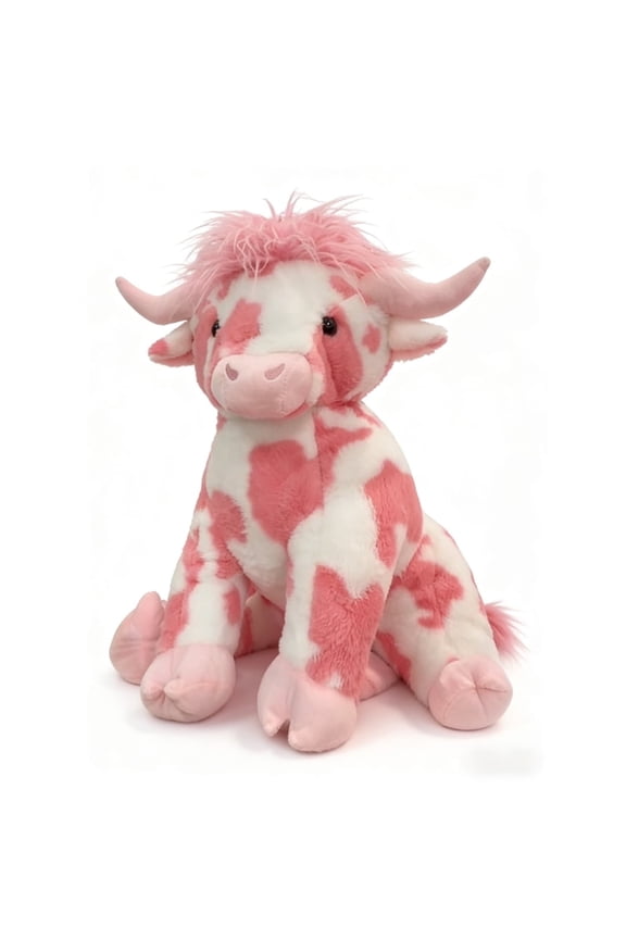 20" Highland Cow Plush Toys, 2026 New Highland Cow Stuffed Animal, Adorable Highland Cow Plush, Pink Highland Cow Doll Toy