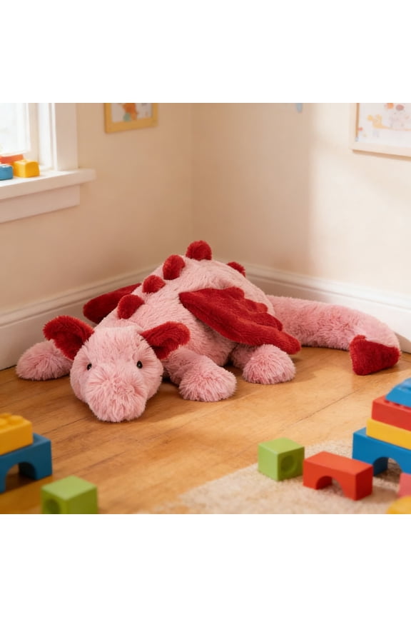 2026 New Heart Dragon Stuffed Toys, 20 inches, Large Heart Dragon Stuffed Animals, Soft Pink and Red Plush Toy, Valentines Day Gifts