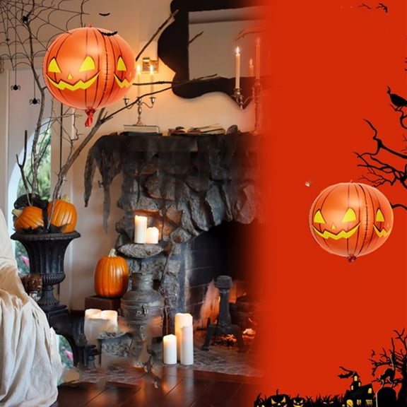 NOBRAND Halloween Decorations Outdoor Scary 4D Inflatable Halloween Decoration -22 Inch Aluminum Inflatable Pumpkin