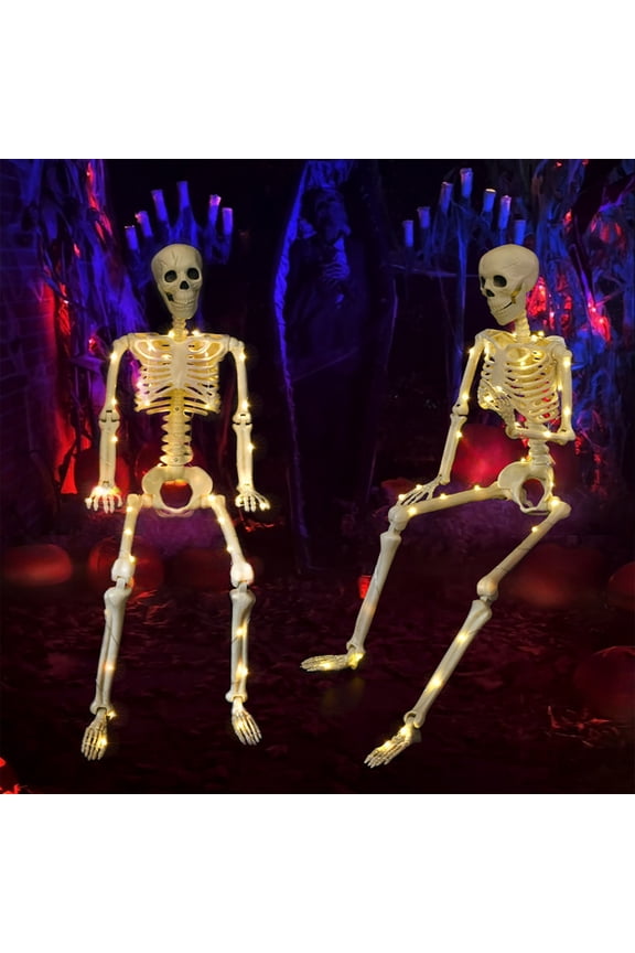 Halloween Skeleton Halloween Simulation Skeleton Luminous 15.75in Warm Color Standing Hanging Holiday Decoration Ornaments