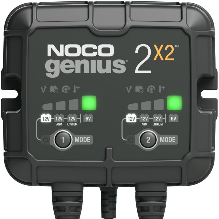 NOCO GENIUS2X2 2-Bank 4A (2A/Bank) 6V/12V Smart Battery Charger