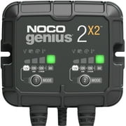 NOCO GENIUS2X2 2-Bank 4A 2A/Bank 6V/12V Smart Battery Charger, Maintainer and Desulfator